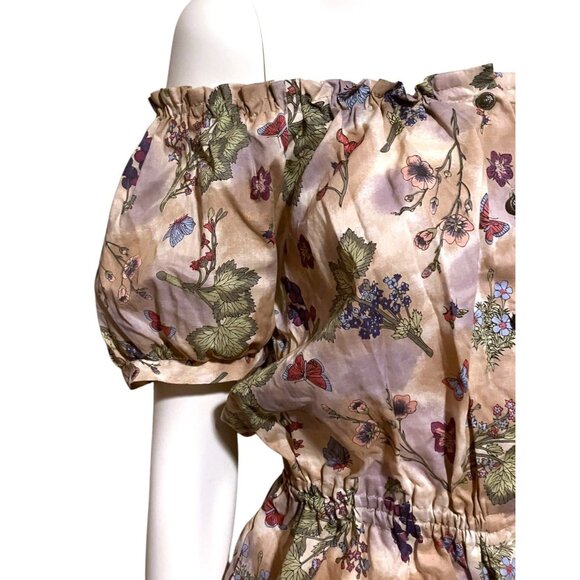 Y2K Laura Ashley Peasant Crop Top 8 Butterflies Berries Ivy Fairy Great Britain - Picture 4 of 13